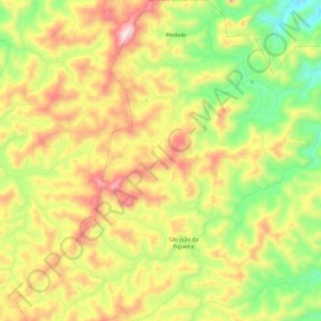 Mapa topográfico São João da Figueira, altitude, relevo