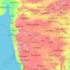 Mapa topográfico Maharastra, altitude, relevo