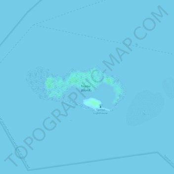 Mapa topográfico Tambo Island, altitude, relevo