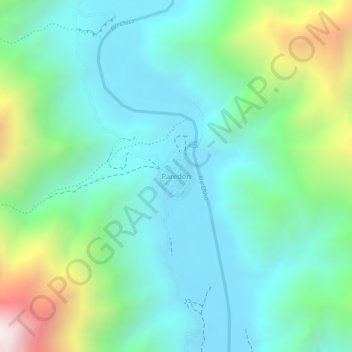 Mapa topográfico Paredon, altitude, relevo