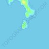 Mapa topográfico Rum Island, altitude, relevo