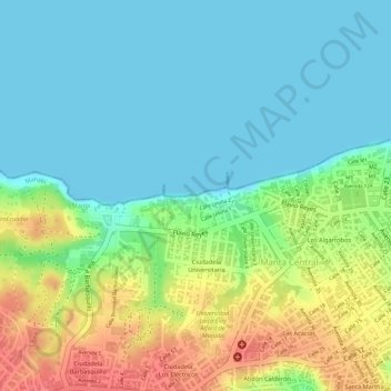 Mapa topográfico Barbasquillo, altitude, relevo