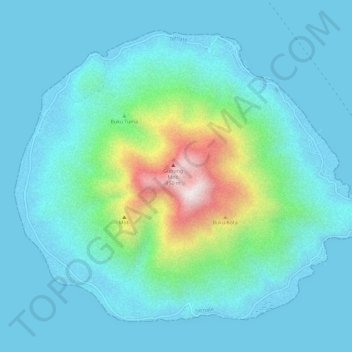 Mapa topográfico Moti Island, altitude, relevo