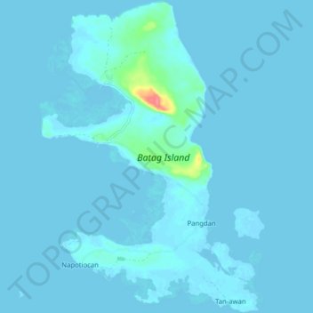 Mapa topográfico Batag Island, altitude, relevo