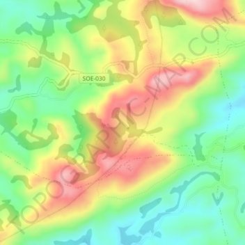 Mapa topográfico Serra do Lenheiro, altitude, relevo