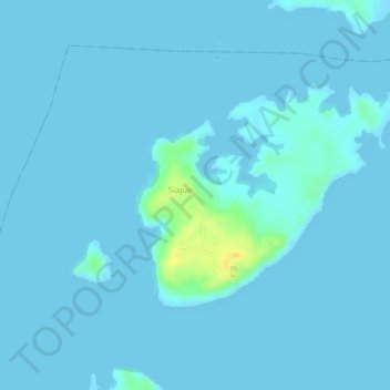 Mapa topográfico Siapar Island, altitude, relevo
