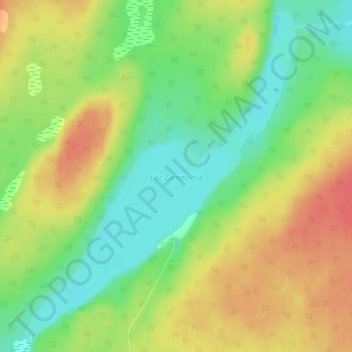 Mapa topográfico Lac Geneviève, altitude, relevo