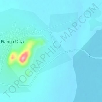 Mapa topográfico فيانغا Fianga, altitude, relevo