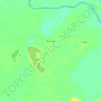 Mapa topográfico Лихачёва, altitude, relevo
