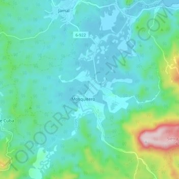 Mapa topográfico Mata, altitude, relevo