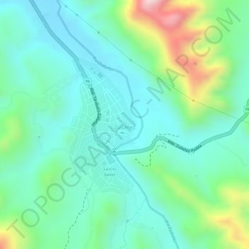 Mapa topográfico Zudañez, altitude, relevo