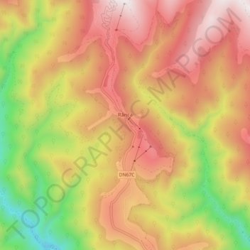 Mapa topográfico Rânca, altitude, relevo