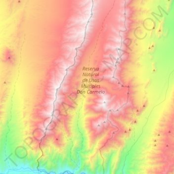 Mapa topográfico Río Seco de La Invernada, altitude, relevo
