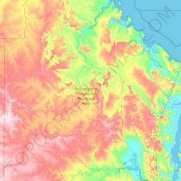 Mapa topográfico Berkeley River, altitude, relevo