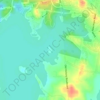 Mapa topográfico Hermitage Island, altitude, relevo