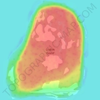 Mapa topográfico Griffith Island, altitude, relevo