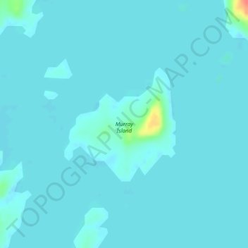 Mapa topográfico Murray Island, altitude, relevo