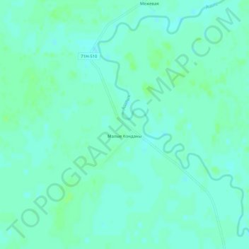 Mapa topográfico Малые Конданы, altitude, relevo