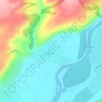 Mapa topográfico Букино, altitude, relevo