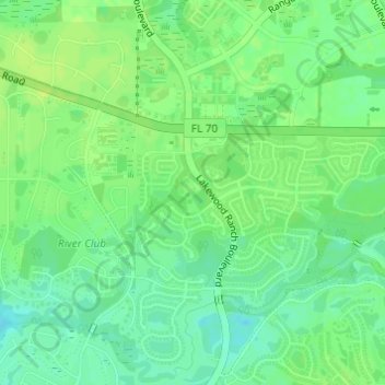 Mapa topográfico Summerfield Community Park, altitude, relevo