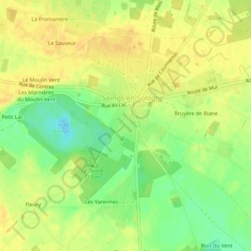 Mapa topográfico Le Parc, altitude, relevo