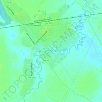 Mapa topográfico Volot, altitude, relevo