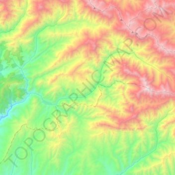 Mapa topográfico Сары-Таш, altitude, relevo
