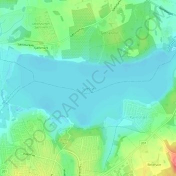 Mapa topográfico Sjælsø, altitude, relevo