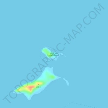 Mapa topográfico Dicilingan Island, altitude, relevo