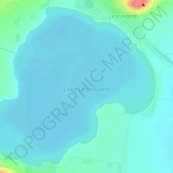 Mapa topográfico Lake Learmonth, altitude, relevo
