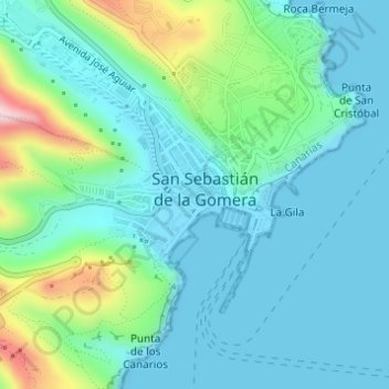 Mapa topográfico Parque La Torre, altitude, relevo