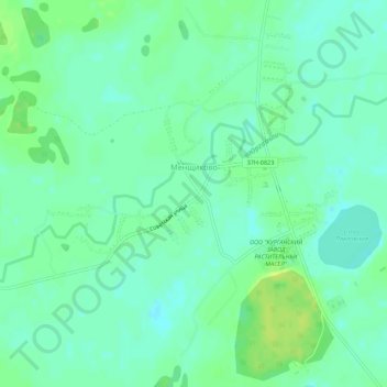Mapa topográfico Менщиково, altitude, relevo