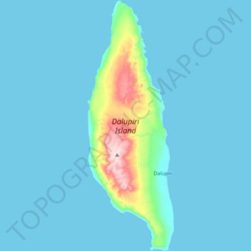 Mapa topográfico Dalupiri Island, altitude, relevo