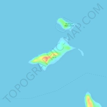 Mapa topográfico Horse Island, altitude, relevo
