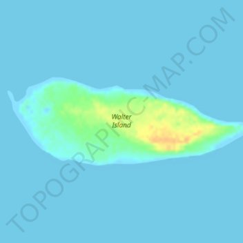 Mapa topográfico Walter Island, altitude, relevo