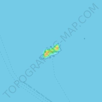 Mapa topográfico Île de Cézembre, altitude, relevo