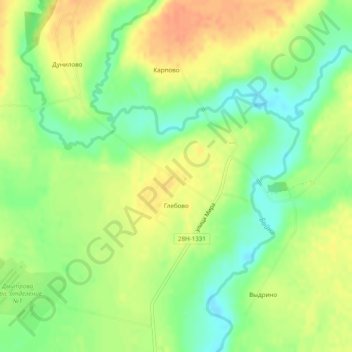 Mapa topográfico Глебово, altitude, relevo