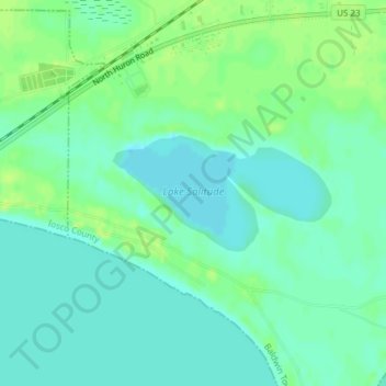Mapa topográfico Lake Solitude, altitude, relevo