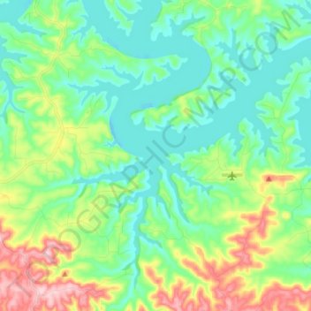 Mapa topográfico Bull Shoals Lake, altitude, relevo