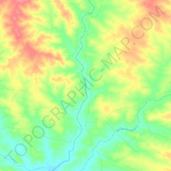 Mapa topográfico Rio Ipanema, altitude, relevo