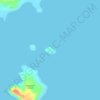 Mapa topográfico Ticala Islets, altitude, relevo