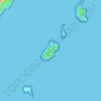 Mapa topográfico Île Piana, altitude, relevo