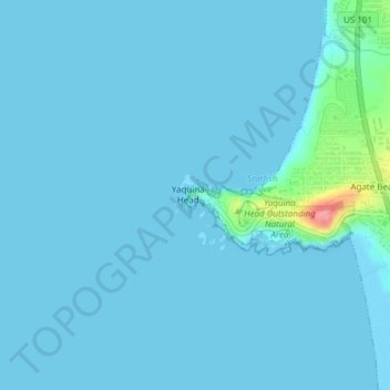 Mapa topográfico Yaquina Head Light, altitude, relevo