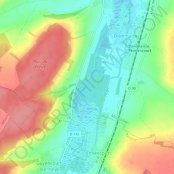 Mapa topográfico Echaut, altitude, relevo