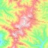 Mapa topográfico Cordillera de Colaisaca, altitude, relevo