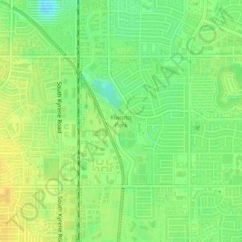 Mapa topográfico Kiwanis Park, altitude, relevo