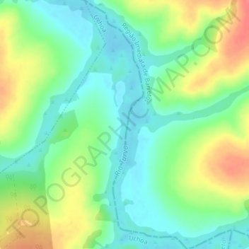 Mapa topográfico Rio Turvo, altitude, relevo