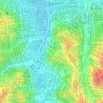 Mapa topográfico Parque Chico Mendes, altitude, relevo