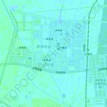 Mapa topográfico 双青公园, altitude, relevo