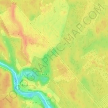 Mapa topográfico Кусега, altitude, relevo